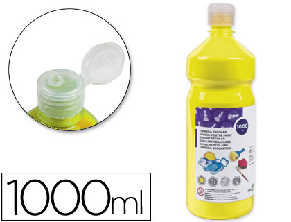 Témpera líquida Liderpapel escolar 1000ml. amarillo